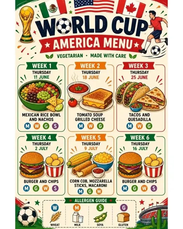 Football fever had well and truly reached our school canteen! Over the last few weeks, our World Cup-themed menus have been a real success with students 🌎🍽️

To celebrate the tournament, our catering team took students on a culinary journey across the Americas. It was fantastic to see so many students getting involved and enjoying the different flavours on offer.

We're also excited to share that, thanks to feedback from our Student Voice team, we'll be introducing a refreshed menu from September with more of the dishes students have asked for. So watch this space...

#PioneerSecondaryAcademy #WeArePSA #StudentVoices #SchoolMeals #WorldCup2026